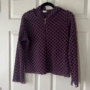 Vine Street‎ Sheer Purple Hoodie, Sz Small